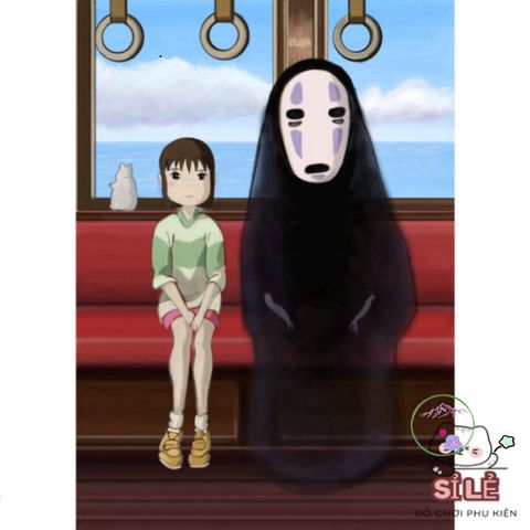 Trang phục Vô Diện (Kaonashi) Halloween - Áo choàng đen, mặt nạ bí ẩn, găng tay dài - Hóa trang Cosplay Ghibli