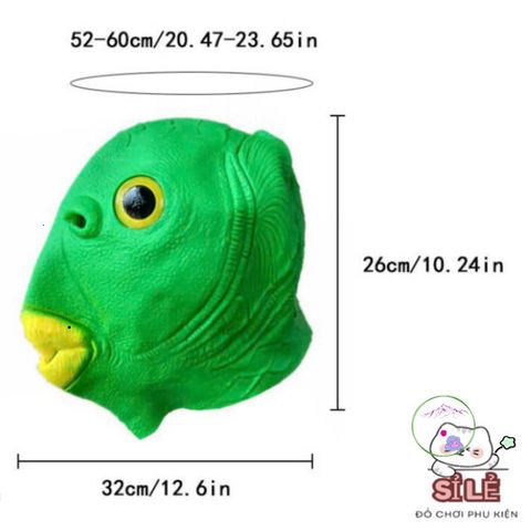 Mũ Cá Xanh Dễ Thương - Phụ Kiện Hóa Trang Vui Nhộn Cho Trẻ Em, Thiết Kế Sống Động Với Mắt Vàng và Họa Tiết Vảy Cá