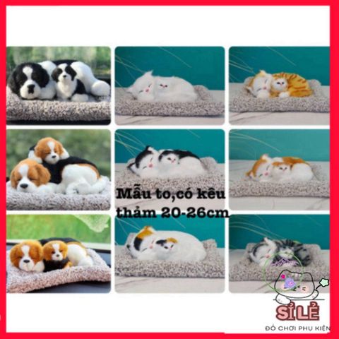 Gấu bông chó mèo khử mùi than hoạt tính - Trang trí ô tô và bàn làm việc, mẫu lớn đáng yêu kêu vui nhộn.