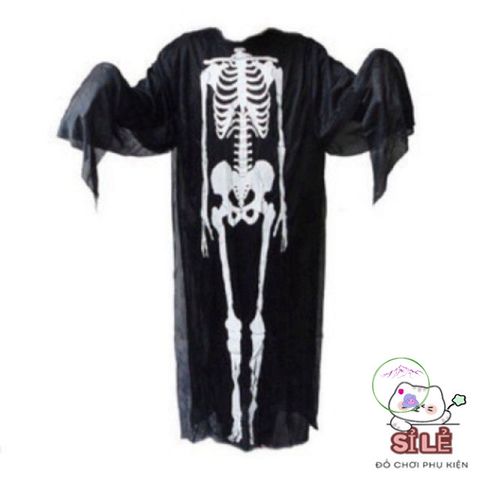 Bộ Trang Phục Xương Ma Đen Halloween Kèm Mặt Nạ - Thời Trang Cosplay Bí Ẩn Cho Bữa Tiệc Hóa Trang