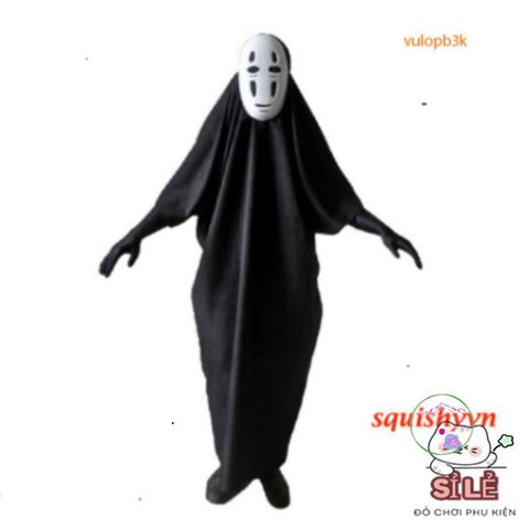 Bộ Trang Phục Hóa Trang Kaonashi Cosplay Spirited Away - Áo Choàng Đen và Mặt Nạ Vô Diện Cho Trẻ Em và Người Lớn