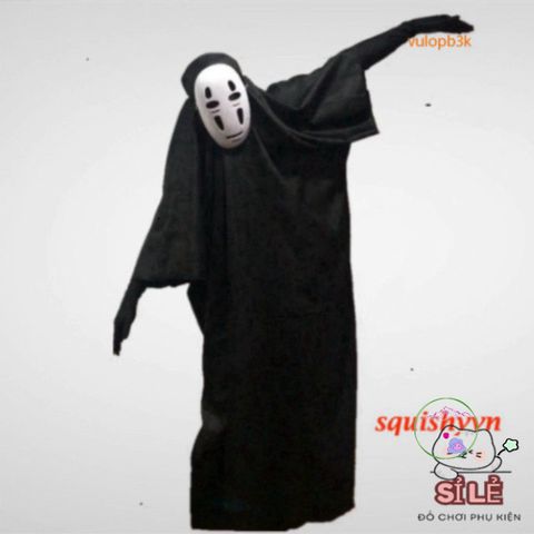 Bộ Trang Phục Hóa Trang Kaonashi Cosplay Spirited Away - Áo Choàng Đen và Mặt Nạ Vô Diện Cho Trẻ Em và Người Lớn