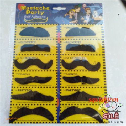Bộ 12 Râu Giả Nam Độc Đáo - Phụ Kiện Hóa Trang Sang Trọng Cho Halloween, Sinh Nhật, Tiệc Tùng