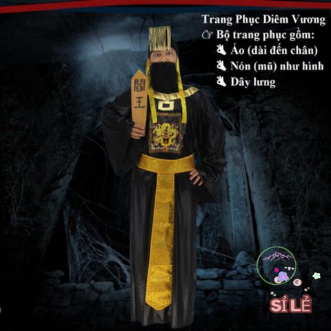 Bộ Trang Phục Halloween Cương Thi Hắc Bạch Diêm Vương Pháp Sư Cho Người Lớn - Thời Trang Cosplay Độc Đáo, Hoàn Hảo Cho Tiệc Hóa Trang