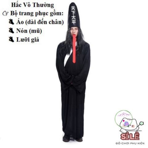 Bộ Trang Phục Halloween Cương Thi Hắc Bạch Diêm Vương Pháp Sư Cho Người Lớn - Thời Trang Cosplay Độc Đáo, Hoàn Hảo Cho Tiệc Hóa Trang