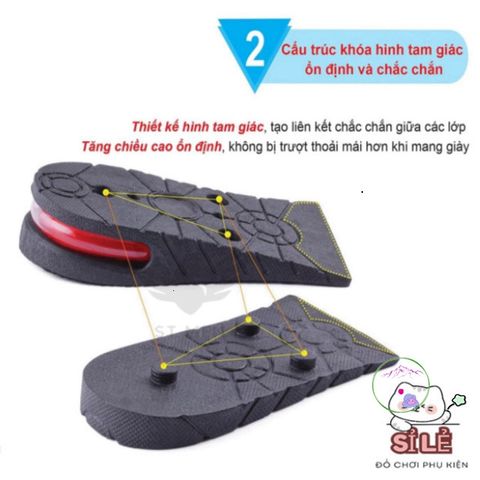 Lót Giày Nâng Chiều Cao Cao Cấp - Đệm Khí Siêu Thoáng, Điều Chỉnh 3-9cm Cho Nam Nữ, Giúp Tự Tin Hơn Trong Mọi Dịp