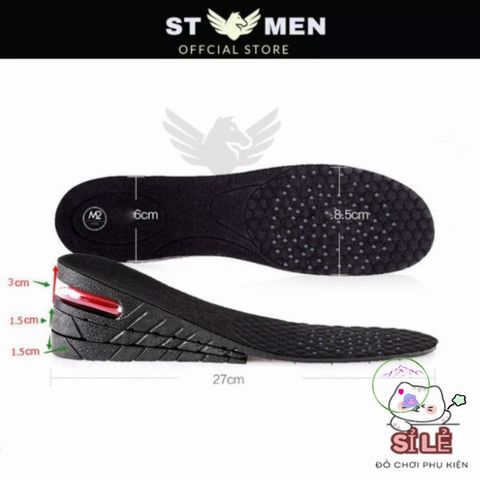 Lót Giày Nâng Chiều Cao Cao Cấp - Đệm Khí Siêu Thoáng, Điều Chỉnh 3-9cm Cho Nam Nữ, Giúp Tự Tin Hơn Trong Mọi Dịp