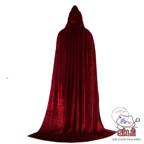 Áo Choàng Phù Thủy Dài Có Mũ - Trang Phục Halloween Huyền Bí Cho Dịp Hóa Trang, Kích Thước Đa Dạng