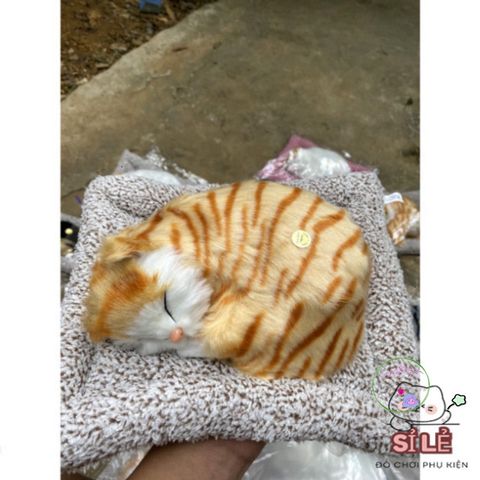 Gấu Bông Mèo Vằn Vàng Than Hoạt Tính - Người Bạn Dễ Thương Lọc Khí Sạch, Trang Trí Không Gian Sống, Thú Cưng An Toàn 28x20cm