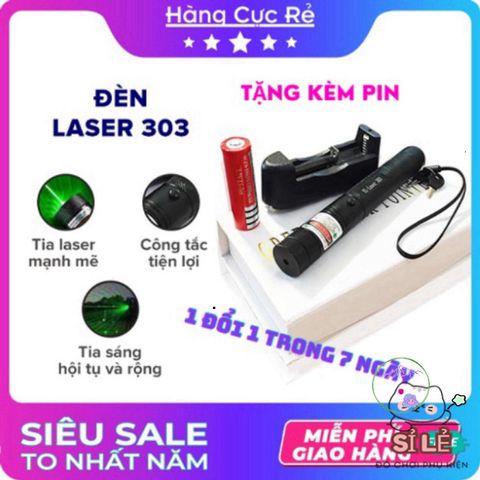Đèn Pin Laser MV-303 Tia Sáng Xanh 5W - Công Cụ Chiếu Sáng Đa Năng Cho Du Lịch, Thuyết Trình, Bảo Vệ An Ninh