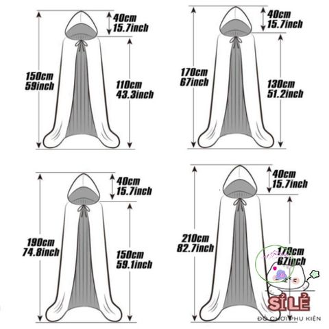 Áo Choàng Halloween 59 Inch - Trang Phục Phù Thủy Sang Trọng, Đầy Bí Ẩn Cho Dịp Hóa Trang Yêu Thích