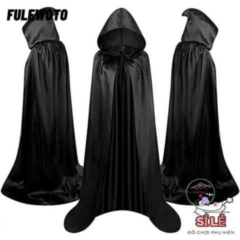 Áo choàng Halloween Phù Thủy Bí Ẩn Filewoto – Trang phục Hóa Trang Kèm Mũ Trùm Cho Bữa Tiệc Ma Quái
