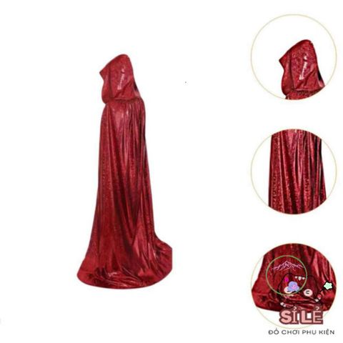 Áo Choàng Halloween với Mũ Quỷ - Phụ Kiện Hóa Trang Vui Nhộn, Dành Cho Bữa Tiệc và Diễn Xuất, Nhiều Kích Cỡ, Đen, Đỏ, Tím, Vàng, Xanh