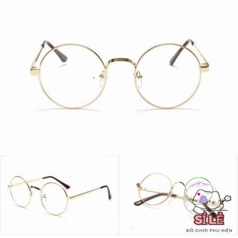 Gọng Kính Tròn Kim Loại Nobita - Thiết Kế Hiện Đại, Trẻ Trung, Đen Vàng Trắng, Phụ Kiện Thời Trang Dành Cho Nam Nữ