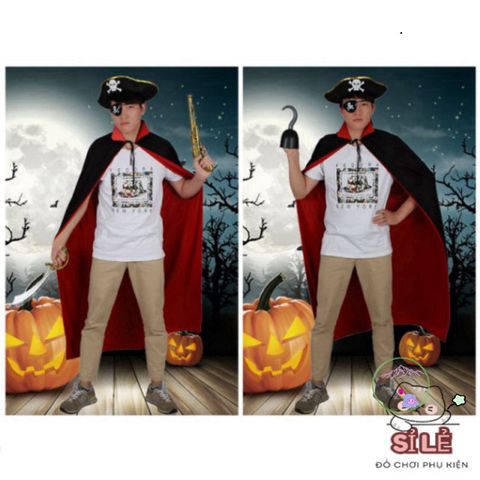 Áo Choàng Phù Thủy Ma Cà Rồng Hai Tông Màu Đỏ Đen - Chất Liệu Vải Thun Cao Cấp Thích Hợp Cho Halloween và Các Bữa Tiệc Hóa Trang