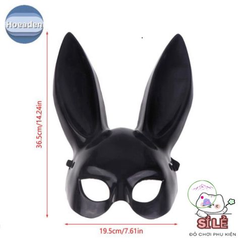 Mặt Nạ Thỏ Black & White Hoeaden - Phụ Kiện Trang Trí Halloween & Cosplay Độc Đáo, Thiết Kế Ngộ Nghĩnh, Chất Liệu Bền Bỉ