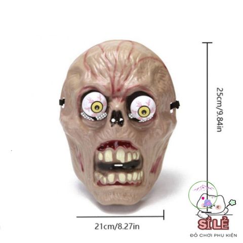 Mặt Nạ Halloween Kinh Dị Đầu Lâu Zombine Chú Hề Joker - Có Mắt Cử Động 3D Thú Vị Cho Tiệc Hóa Trang
