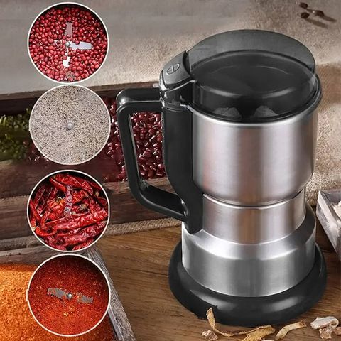 Máy Xay Hạt Khô Cầm Tay 300W Thép Không Gỉ - Xay Đậu, Gạo, Nguyên Liệu Tiện Lợi Cho Bếp Nhà Ẩm Thực Việt Nam