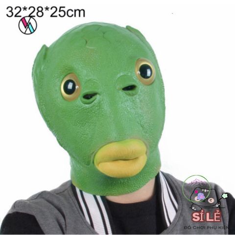 Mặt Nạ Silicone Cá Chép Xanh - Phụ Kiện Hóa Trang Dễ Thương Cho Tiệc Halloween & Cosplay - Gấu Bông Baby81