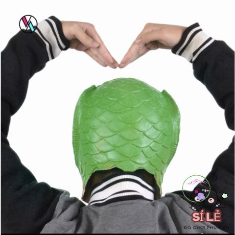 Mặt Nạ Silicone Cá Chép Xanh - Phụ Kiện Hóa Trang Dễ Thương Cho Tiệc Halloween & Cosplay - Gấu Bông Baby81