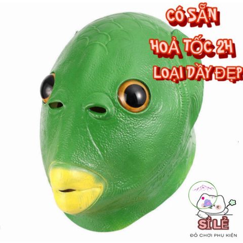 Mặt Nạ Silicone Cá Chép Xanh - Phụ Kiện Hóa Trang Dễ Thương Cho Tiệc Halloween & Cosplay - Gấu Bông Baby81