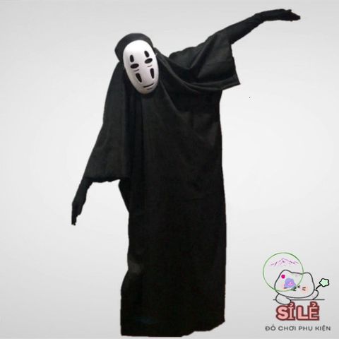 Bộ trang phục hóa trang ma quái vô diện - Áo choàng và mặt nạ cao cấp cho trẻ em và người lớn, lý tưởng cho cosplay và lễ hội