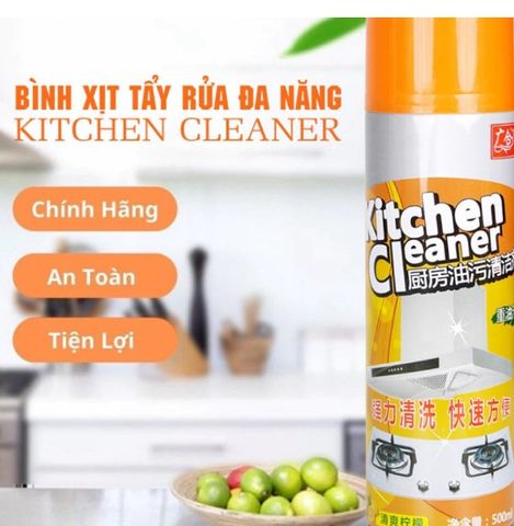 Bình xịt vệ sinh nhà bếp đa năng KITCHEN Cleaner 500ML - Tẩy sạch dầu mỡ, vết bẩn cứng đầu, bọt tuyết siêu hiệu quả