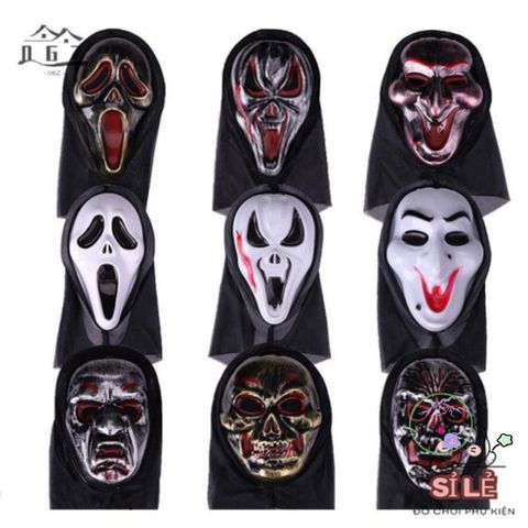 Mặt Nạ Halloween Kinh Hoàng - Phụ Kiện Cosplay Ma Quái, Tạo Phong Cách Bí Ẩn Cho Tiệc Hóa Trang