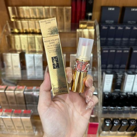 Son YSL Rouge Volupté Shine 150 Nude Lingerie - Son Dưỡng Có Màu Bóng Nhẹ Tông Nude Tự Nhiên, Chất Son Mềm Mượt, Trang Điểm Hằng Ngày