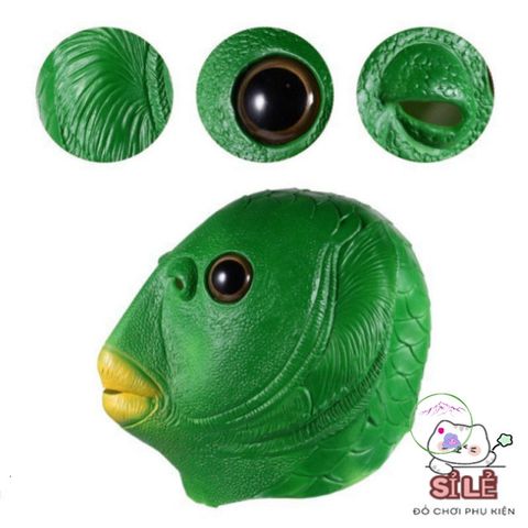 Mặt Nạ Cá Xanh Dễ Thương Cho Cosplay - Phụ Kiện Halloween, Lễ Hội Hài Hước Cho Người Lớn, Silicone An Toàn, Độc Đáo