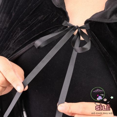 Áo Choàng Halloween Cosplay Đen - Polyester Bền, Nhiều Kích Thước (M-XXL) - Phụ Kiện Hoàn Hảo Cho Tiệc Halloween và Hoạt Động Nhập Vai