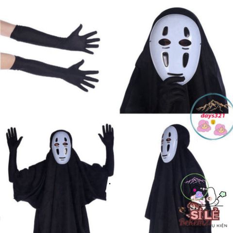 Bộ Trang Phục Vô Diện Halloween - Áo Choàng, Mặt Nạ & Găng Tay Cosplay Bí Ẩn Cho Fan Dụng Mạo Thú Vị