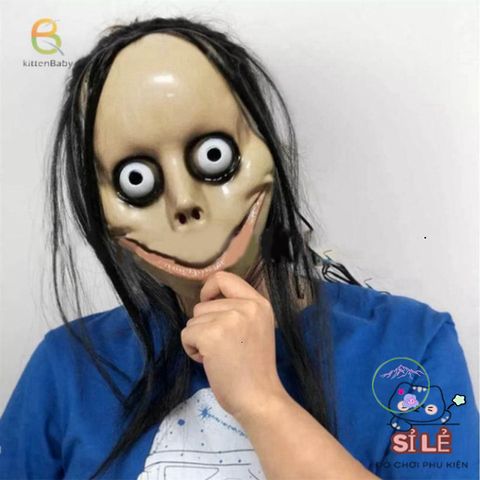 Mặt Nạ Halloween Nghệ Thuật Tóc Dài Miệng V - Phụ Kiện Hóa Trang Độc Đáo Cho Tiệc Cosplay và Dã Ngoại