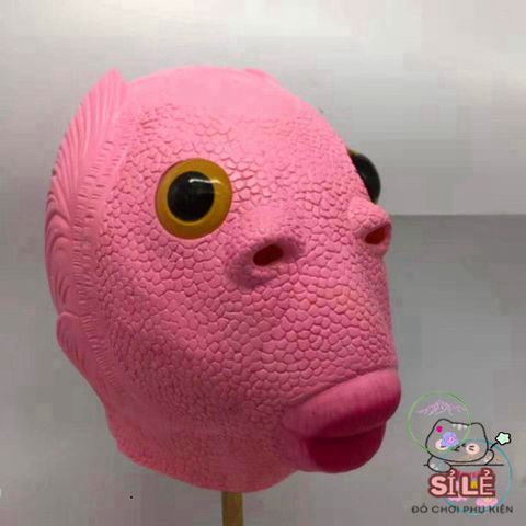 Mặt Nạ Cá HỒNG Silicon Cho Người Lớn - Phụ Kiện Hóa Trang Mũ Ếch Xanh Cho Halloween TikTok - Đồ Cosplay Độc Đáo