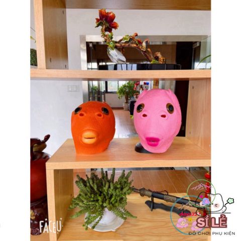Mặt Nạ Cá HỒNG Silicon Cho Người Lớn - Phụ Kiện Hóa Trang Mũ Ếch Xanh Cho Halloween TikTok - Đồ Cosplay Độc Đáo