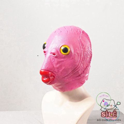 Mặt Nạ Cá HỒNG Silicon Cho Người Lớn - Phụ Kiện Hóa Trang Mũ Ếch Xanh Cho Halloween TikTok - Đồ Cosplay Độc Đáo