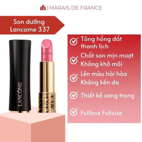 Son Lancôme L’Absolu Rouge 337 Blush Classique - Son Môi Cao Cấp Hồng Đất Thanh Lịch, Chất Son Mịn Mượt, Thiết Kế Sang Trọng