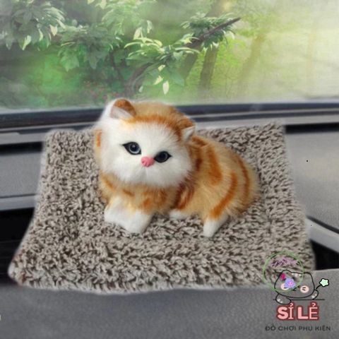 Cún Mèo Than Hoạt Tính Mini 15x17cm - Khử Mùi Ô Tô, Trang Trí Taplo, Âm Thanh Dễ Thương từ DV Auto