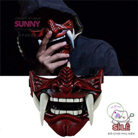 Mặt Nạ Quỷ Samurai Oni Nhật Bản - Phụ Kiện Hóa Trang Halloween Kinh Dị, Cosplay Đặc Biệt cho Dịp Lễ Hội