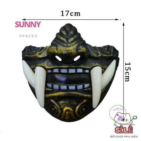 Mặt Nạ Quỷ Samurai Oni Nhật Bản - Phụ Kiện Hóa Trang Halloween Kinh Dị, Cosplay Đặc Biệt cho Dịp Lễ Hội