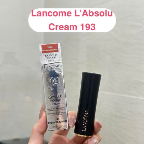 Son Lancôme L’Absolu Rouge Cream 193 - Son Môi Cao Cấp Chất Cream Mềm Mượt, Màu Đỏ Hồng Thanh Lịch, Thiết Kế Sang Trọng