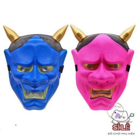 Mặt Nạ Hóa Trang Oni Noh Hannya - Quái Vật Hai Sừng Độc Đáo Cho Halloween - Phụ Kiện Nghệ Thuật Thú Vị