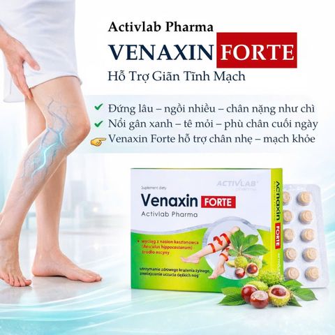 Viên uống hỗ trợ tĩnh mạch Venaxin FORTE giảm nặng chân 30 viên