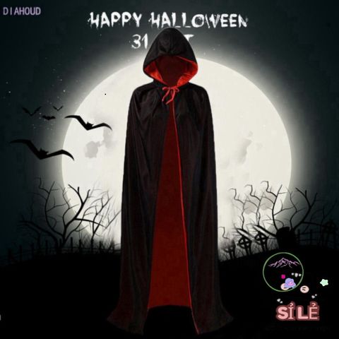 Áo Choàng Halloween Độc Đáo Hai Mặt Phù Thủy - Thời Trang Hóa Trang Cho Người Lớn, Nhiều Kích Cỡ Màu Đen & Đỏ