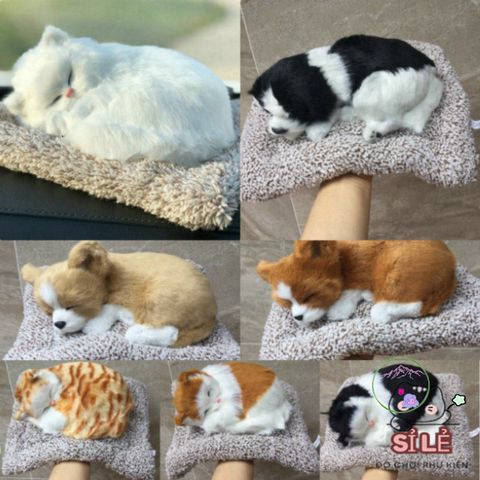 Bộ Khử Mùi Khí Đôi Hình Chó Mèo Với Than Hoạt Tính - Dụng Cụ Khử Mùi Thú Bông Dễ Thương cho Xe Hơi và Văn Phòng