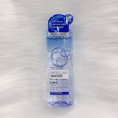 Nước Tẩy Trang L'Oreal Paris Micellar Water 400ml - Sạch Sâu, Loại Bỏ Bụi Bẩn & Trang Điểm, Dưỡng Ẩm Đa Năng 3-in-1 Cho Da Nhạy Cảm