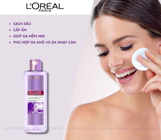 Nước Tẩy Trang L'Oreal Paris Micellar Water 400ml - Làm Sạch Sâu, Giúp Đem Lại Làn Da Tươi Sáng, Không Gây Kích Ứng, Dành Cho Mọi Loại Da