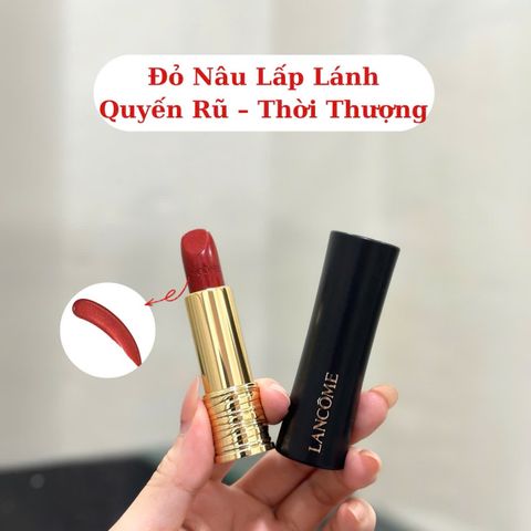 Son Lancôme L’Absolu Rouge Cream 199 Tout Ce Qui Brille - Son Đỏ Tươi Sang Trọng, Chất Son Mềm Mịn, Fullsize Fullbox Cao Cấp