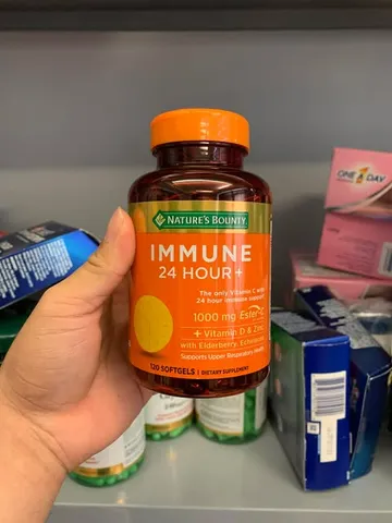Viên Uống Tăng Sức Đề Kháng Nature's Bounty Immune 24 Hour+ 120 Viên - Hỗ Trợ Miễn Dịch Tối Ưu Từ Mỹ