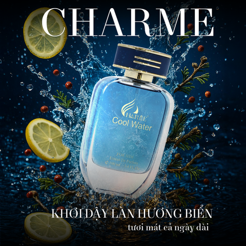 Nước Hoa Nam Charme Cool Water 100ML - Hương Nước Biển Tươi Mát, Quyến Rũ và Nam Tính, Sự Lựa Chọn Hoàn Hảo Cho Quý Ông